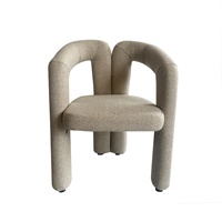 Chaises de salle à manger modernes minimalistes en forme de M avec structure en fer et tissu David