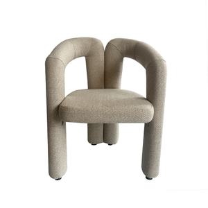 Chaises de salle à manger modernes minimalistes en forme de M avec structure en fer et tissu David - Product Image 2