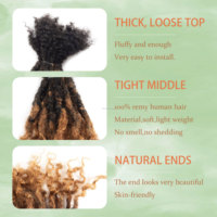 Capelli di Donne di Colore # Dreadlocks T1B/30 Colorati in Stile Brasiliano, Nuovo Design, Extension di Capelli Remy con Punte Ricci