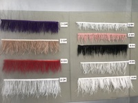 Tissu à coudre rouge ruban frange plumes d'autruche garniture pour bricolage artisanat vêtements robe Costume accessoire fête maison mariage décor