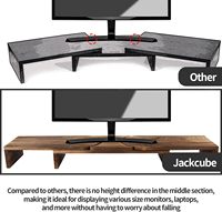 Soporte Doble para Monitor de Madera Rústica, Ajustable en Altura y Ángulo, Organizador Multifuncional para Escritorio de Oficina, Estante para Pantalla de Computadora