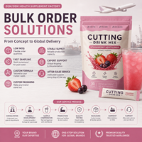 Mélange en poudre pour boisson à la fraise et à l'açaï, sans sucre, zéro glucides, stimule le métabolisme, OEM ODM, marque privée, formule personnalisée