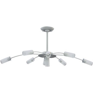Dores 9xG9 L.92xAN. 44xAl.37cm Gray/Chrome Modern Style LED Ceiling Lamp <b>Switch</b> Stainless Steel Base IP44/65 for Home Office - Product Image 1