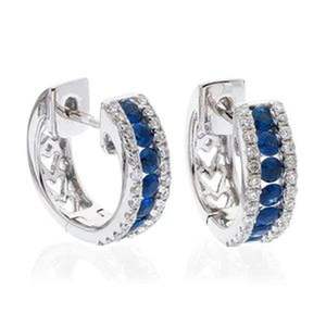 Gioielli di moda all'ingrosso orecchini zaffiro borchie blu zaffiro orecchini a bottone Saphire e acquamarina gioielli - Product Image 6