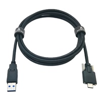 Câble USB3 Vision USB3.0 Type C mâle vers Type A mâle Câble USB C avec double vis pour ordinateur industriel
