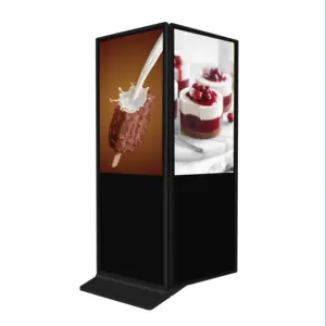 49 50 pulgadas de doble cara Vertical LCD Publicidad Pantalla táctil 2K 4K Soporte Señalización digital Quiosco de pantalla dual con Android CMS