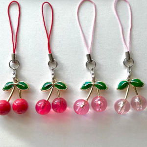 新しい樹脂チェリー携帯電話チェーン3D立体赤いチェリーフルーツキーホルダー女の子用バッグチェーン - Product Image 4