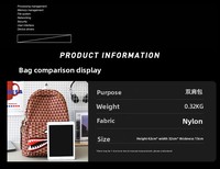 Sac à dos décontracté 20-35L pour homme en nylon, motif requin, style urbain, bretelles courbes, design respirant, sans fermeture, pour étudiants