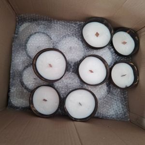 Paille hawaïenne en cire de soja 100% naturelle, fait à la main, écologique, divers parfums de <span class=keywords><strong>bois</strong></span>, coquille de noix de coco, porte-<span class=keywords><strong>bougie</strong></span> pour cadeau de noël - Product Image 5
