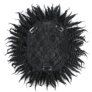 Perruque toupet confortable de 70g à clipser, <span class=keywords><strong>dreadlocks</strong></span> courtes, afro crépu, pour hommes et femmes, pour un usage quotidien - Product Image 2