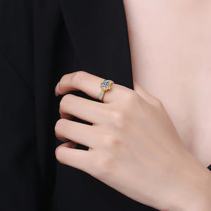 Offre Spéciale 1 Carat Rose Fontaine Couronne Bague En Argent Sterling 925 Pour Femmes Moissanite Bague Transfrontalière Direct Fabricant Source - Product Image 2