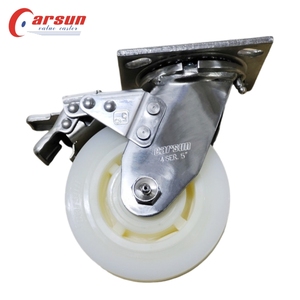 Heavy Duty Aço Inoxidável Rodízios Industriais 4/5/6/8 Polegada Rodízio Rodas Freios De Aço Inoxidável Estilo Giratório Nylon/Borracha