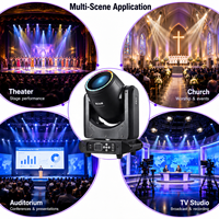 Projecteur LED mobile RGBW 150W avec 25 roues de gobos, DMX512, focalisation, activation sonore, stroboscope pour scène, concerts, lieux de culte, salles