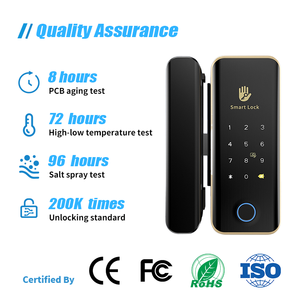 Serrure intelligente pour porte vitrée avec WiFi, contrôle par application Tuya sur smartphone, stockage cloud, empreinte digitale, mot <span class=keywords><strong>de</strong></span> passe, carte-clé et déverrouillage à distance - Product Image 6