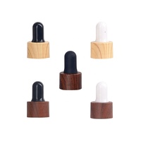 Flacon compte-gouttes en bois 5 ml 10 ml 15 ml 20 ml, flacon en verre noir mat avec pipette compte-gouttes en plastique imitation bois pour huile essentielle