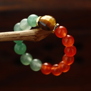 <span class=keywords><strong>Anelli</strong></span> di perline di pietra di agata rossa di aventurina verde naturale da 4mm distanziatore di monete con perline di cristallo, puoi farlo con gioielli da cartolina - Product Image 2