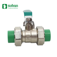 Chine prix usine 20mm PPR laiton robinet à tournant sphérique Double Union porte d'alimentation en eau forgé 20-63mm PPR raccords de tuyauterie arrêt manuel OEM