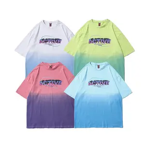 Jalofun-Camiseta colorida 100% de algodón para hombre, ropa de moda de calle, teñida, estampada