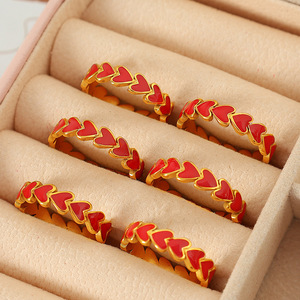 แหวนรูปหัวใจชุบทองผู้หญิงเครื่องประดับวันวาเลนไทน์แหวนแฟชั่น JZ39 - Product Image 2