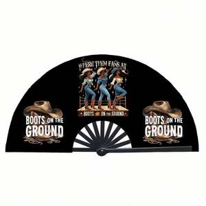 Éventail en bois de bambou avec logo personnalisé, grand éventail pliable portable pour mariages et cadeaux promotionnels - Product Image 2