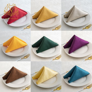 ผ้าเช็ดปากผ้าแจ็คการ์ดลวดลายทำจากโพลีเอสเตอร์สำหรับงานเลี้ยงอาหารค่ำงานแต่งงานงานตามสั่ง - Product Image 2