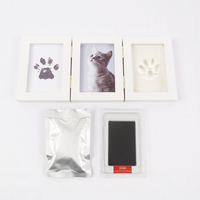 Cadre photo personnalisé pour animaux de compagnie en pin massif de Nouvelle-Zélande, avec impression numérique de trace de patte de chien, peinture imperméable