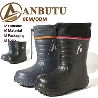 Bottes de pluie imperméables en EVA injecté pour hommes, doublées de fausse fourrure épaisse, antidérapantes, légères, pour l'extérieur et la neige en hiver (vente en gros)