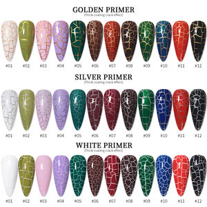 Nouvelle arrivée 2022, vernis à ongles en gel effet craquelé épais, effet craquelé, avec base blanche, effet argenté et doré - Product Image 6