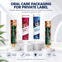 Tube de dentifrice en aluminium et plastique de 50 ml, personnalisé avec impression UV, emballage souple pour soins bucco-dentaires, bouchon à vis 12,7-35 mm