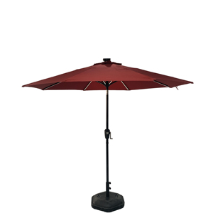 Modern Aluminum LED Solar Panel Push-tilt Crank Umbrella Customized Color 2.7M Outdoor Furniture <strong>Restaurants</strong> - Product Image 2