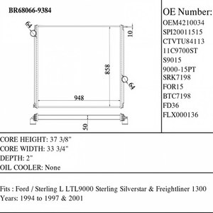 Radiateur de camion OEM4210034 SPI20011515 S9015 pour Ford Sterling L LTL 9000 Silverstar Freightliner 1300 - Product Image 2