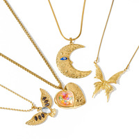 Collier Pendentif en Acier Inoxydable Plaqué Or 18 carats à Motifs, Bijoux Exquis, Accessoires de Haute Qualité, Vente en Gros TGXL14114