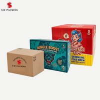Boîtes en carton ondulé écologiques personnalisées pour boissons, boîtes de 6 ou 8 packs pour la livraison de bière, de soda, de jus et de boissons