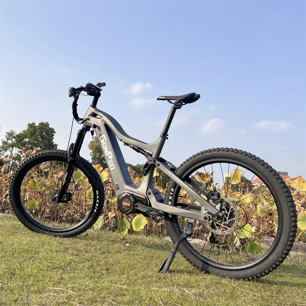 GONPED karbon fiber 1000w e bisiklet elektrikli bisiklet tam süspansiyon dağ e-bisiklet pil 48v 17.5ah