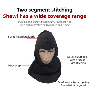 Masque en tissu ignifuge TRUSOXIN CM02 noir pour la protection du visage et du cou - Product Image 4