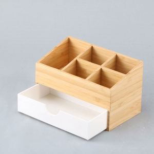 Hot Sale Custom Printed Lacquer Rectangle Bamboo Acrylic Desktop Stackable Office Organizers <b>Storage</b> <b>Box</b> With <b>Drawer</b> - Product Image 2