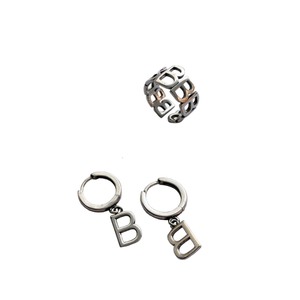 Yinruitai S925 Sterling Silver <b>Open</b> Letter B <b>Ring</b> Women Vintage Design Everyday Wear - Product Image 5