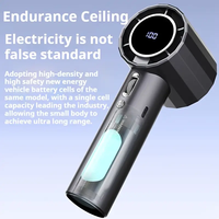 Ventilateur portable haute vitesse à moteur drone, 100 niveaux de vent puissant, avec écran LED pour les voyages et les activités de plein air