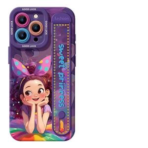 Màu hồng công chúa <span class=keywords><strong>Apple</strong></span> 17 Pro Max trường hợp điện thoại mô hình mới với dây đeo cổ tay đứng cho <span class=keywords><strong>iPhone</strong></span> 16 cộng với màu tím 16 Pro dễ thương - Product Image 3