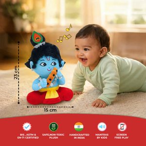 Muñeco de Peluche Pequeño de Krishna de 22 cm con Sonido de Mantra, Hilo para Colgar y Tela Suave No Tóxica para Niños de 2 a 4 Años - Product Image 4