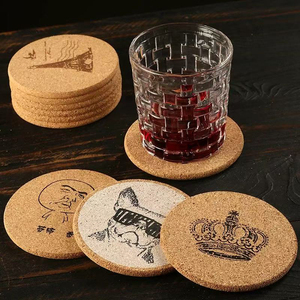 Petit chien <span class=keywords><strong>chat</strong></span> hibou visage d'animal sous-verres en liège imprimés UV 100*100*4mm - Product Image 3
