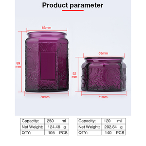 Vintage 520ml 330ml 250ml 120ml Aromaterapia Candelabros Anís Frascos de vidrio de colores en relieve - Product Image 6