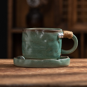 Ensemble créatif rétro de tasse à café et d'une assiette, tasse à eau en céramique pour le thé de l'après-midi - Product Image 5