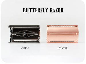 حلاقة مفتوحة على شكل فراشة قابلة للتعديل بشعار مخصص ، حلاقة بمقبض معدني ، شفرة حلاقة مستقيمة ، شفرة أمان على شكل فراشة - Product Image 3