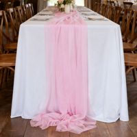 Chemin de table moderne en voile tricoté transparent, long, pour mariage, fête, banquet, événement, décoration de table, réutilisable, vente en gros
