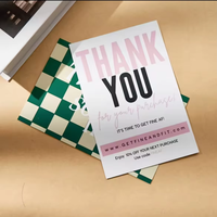 Cartes de remerciement personnalisées avec logo, impression en gros d'usine, cartes de vœux exclusives gaufrées à l'or, cartes postales cadeaux