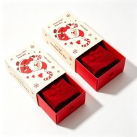 Boîte de rangement pour chaussettes personnalisée, boîte cadeau en papier de qualité supérieure, boîte à tiroir pour chaussettes, vêtements, accessoires, emballage, boîte de Noël