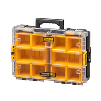 Organisateur Dewalt Toughsystem 2.0 avec couvercle transparent et fermeture facile, boîte à outils