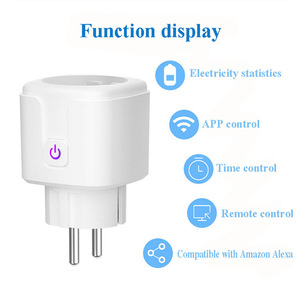 Tuya Wifi <span class=keywords><strong>prise</strong></span> de synchronisation à télécommande intelligente 16A 20A <span class=keywords><strong>prise</strong></span> ABS européenne avec statistiques d'alimentation CE pour certifié - Product Image 2