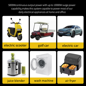 Banque de batteries <span class=keywords><strong>d</strong></span>'énergie solaire portable Batterie Lifepo4 5KWH avec onduleur Centrale électrique à batterie 5KW 10KW avec panneaux solaires - Product Image 3